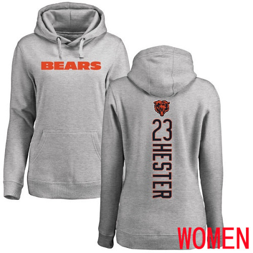 Chicago Bears Ash Women Devin Hester Backer NFL Football #23 Pullover Hoodie Sweatshirts->women nfl jersey->Women Jersey